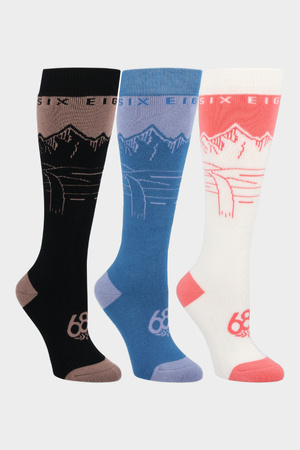 686 WMN Escape Sock 3-Pack snowboard socks