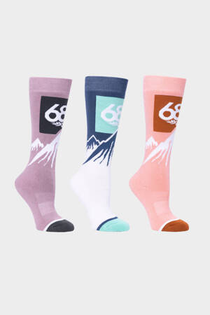 686 WMN Peak Sock 3-Pack snowboard socks