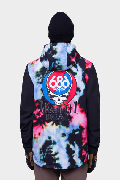 686 Wateproof Zip Hoody (grateful dead nebula tie dye) snow pullover