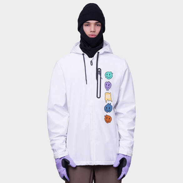 686 Wateproof Zip Hoody (white) snow pullover