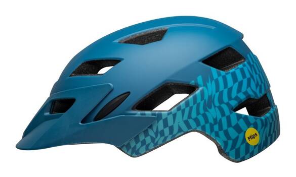 BELL Sidetrack (wavy checks matte blue) kids helmet