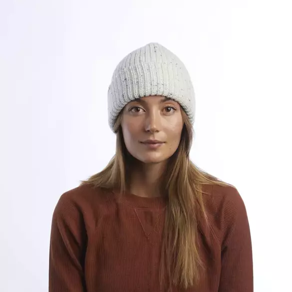 COAL The Edith Rainbow Speckle Knit (white) beanie