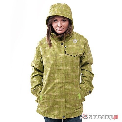 SESSIONS Galaxy WMN lime plaid snowboard jacket