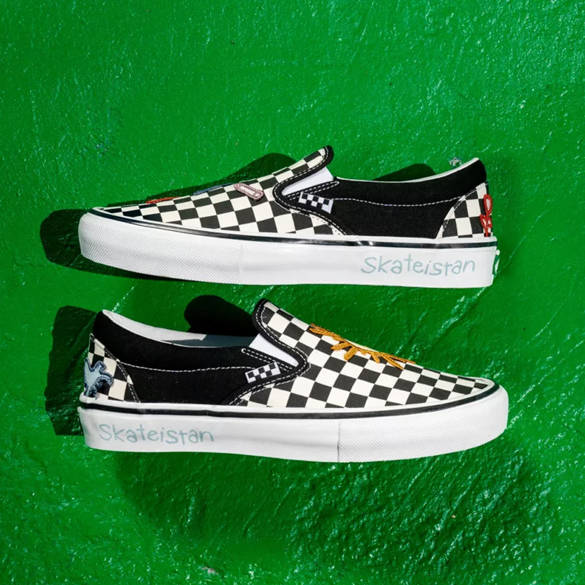 VANS x SKATEISTAN Skate Slip On (checkerboard) skate shoes