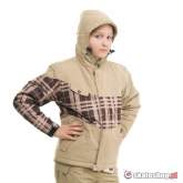 SESSIONS Hanford J's beige/brown plaid snowboard jacket