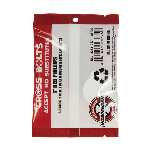 INDEPENDENT Phillips (black/red) 1" screws