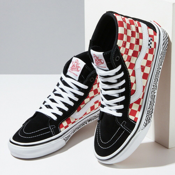 VANS Skate Sk8 Hi Reissue (Grosso '84 blk/red check) skate shoes