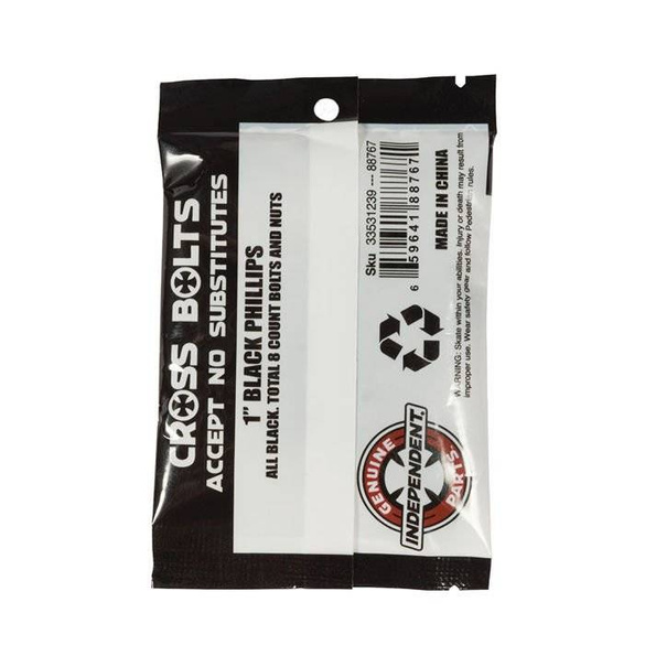 INDEPENDENT Phillips (black) 1" screws