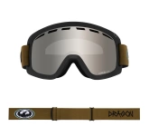 DRAGON D1 OTG Old Skool Silver Ion + Amber snow goggles