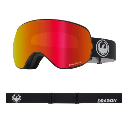 DRAGON X2s Nouveau Black Red Ion + Light Rose snow goggles