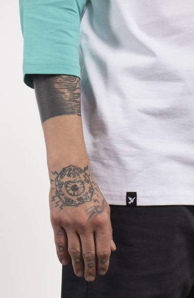 Longsleeve 3/4 NERVOUS Initial (white/ocean)