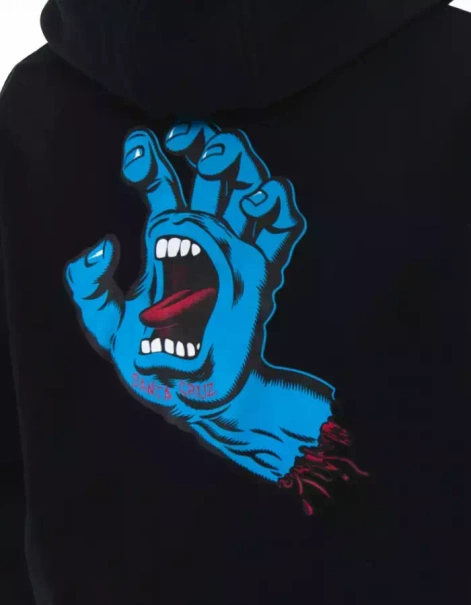 Santa Cruz Screaming Hand Chest Black Hoodie