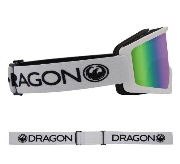 DRAGON DX3 OTG White Green Ion snow goggles