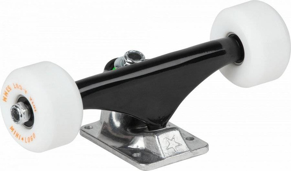 Zestaw MINI LOGO Trucki 8,38" (black/raw) + Łożyska MINI LOGO + Kółka MINI LOGO A-Cut 101A 53mm (white)