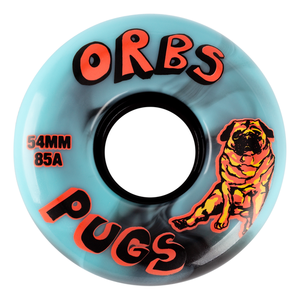 WELCOME ORBS PUGS 54 BLK / BLUE SWIRL WHEELS
