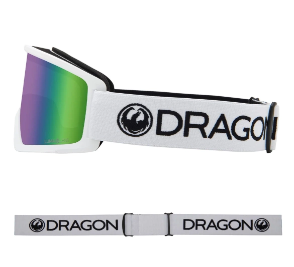 DRAGON DX3 OTG White Green Ion snow goggles