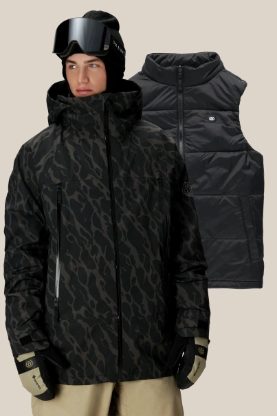 686 SMARTY® 3-in-1 Rodeo™ 3L Jacket (black fracture print) snowboard jacket