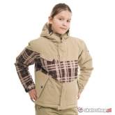 Kurtka snowboardowa SESSIONS Hanford J's (beige/brown plaid) beżowa w kratkę 